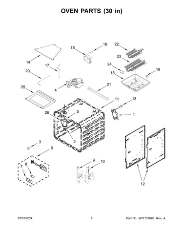 Oven parts (30 in)