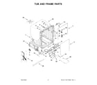 Whirlpool BLB14GRANA3 tub and frame parts diagram