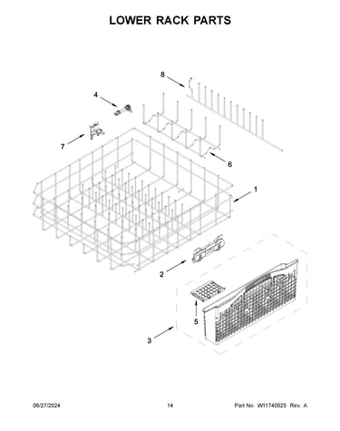Lower rack parts