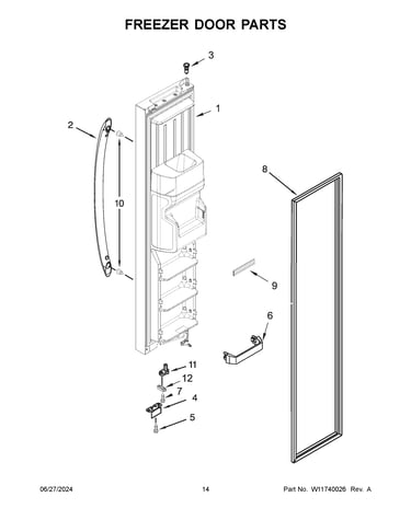 Freezer door parts