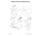 KitchenAid KRFC300EBS10 freezer liner and icemaker parts diagram