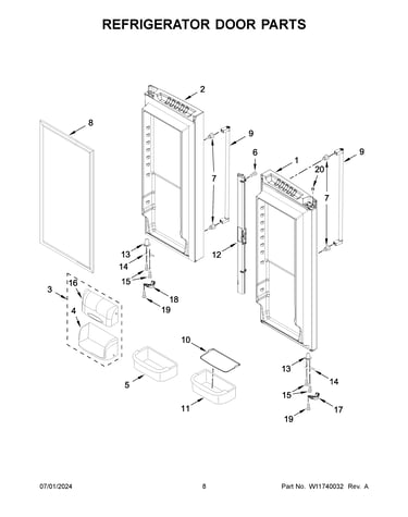 Refrigerator door parts