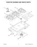 Cooktop, burner and grate parts