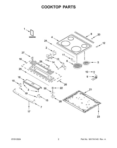 Cooktop parts