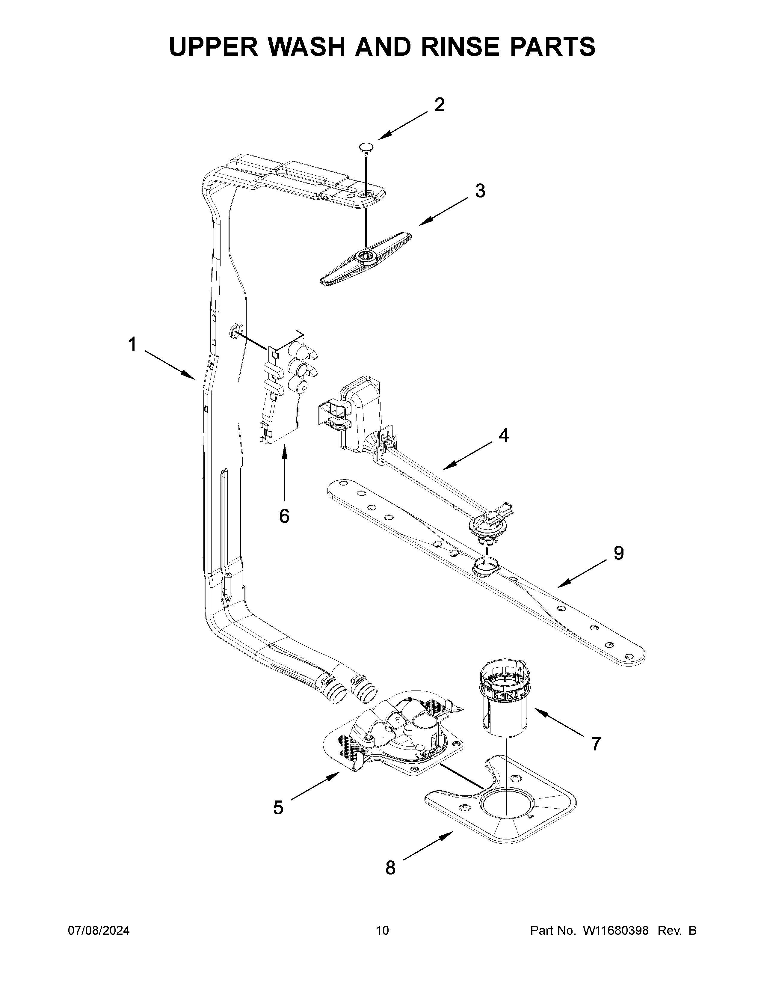 UPPER WASH AND RINSE PARTS