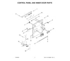 Whirlpool WDT970SAKV2 control panel and inner door parts diagram