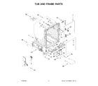 Whirlpool WDT970SAKV2 tub and frame parts diagram