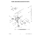 Whirlpool WDT970SAKV2 pump, washarm and motor parts diagram