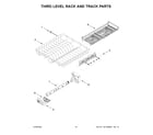 Whirlpool WDT970SAKV2 third level rack and track parts diagram