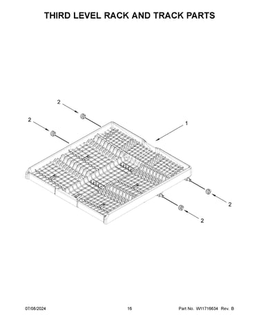 Third level rack and track parts