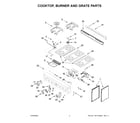 KitchenAid KFGC506JIB07 cooktop, burner and grate parts diagram