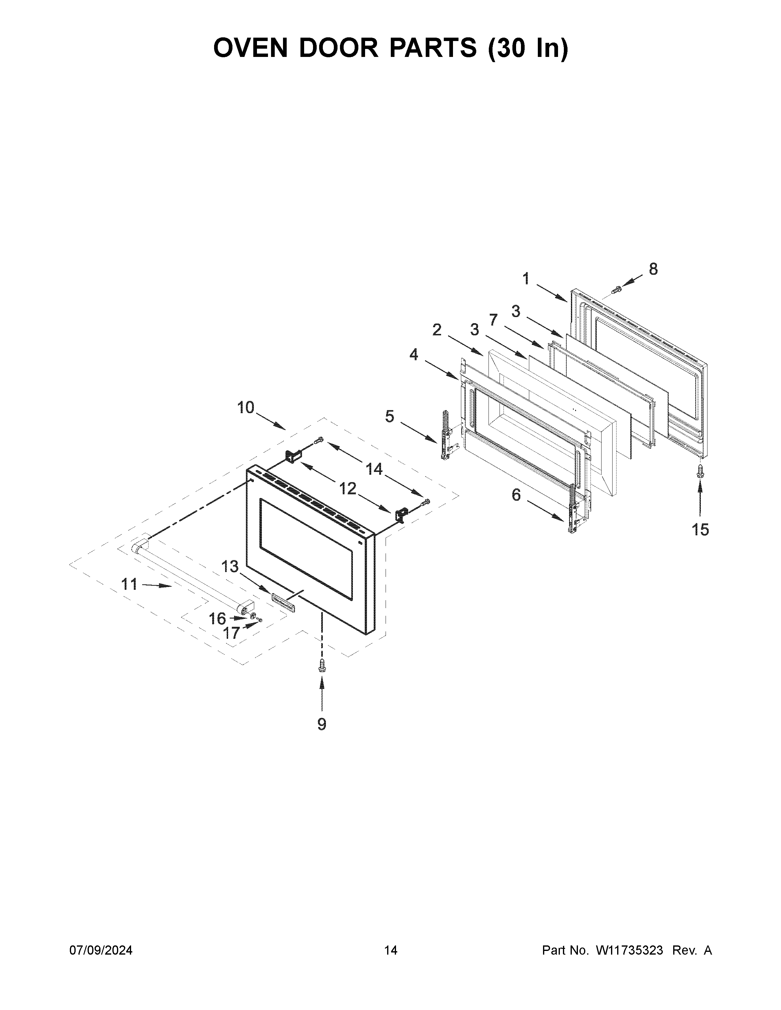 OVEN DOOR PARTS (30 IN)