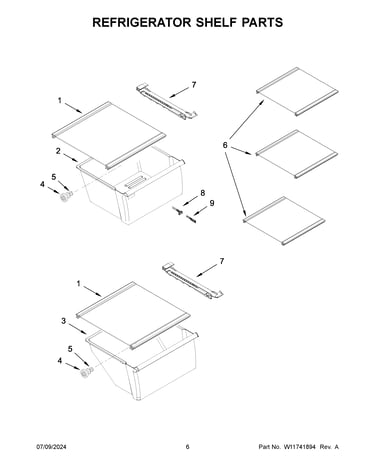 Refrigerator shelf parts
