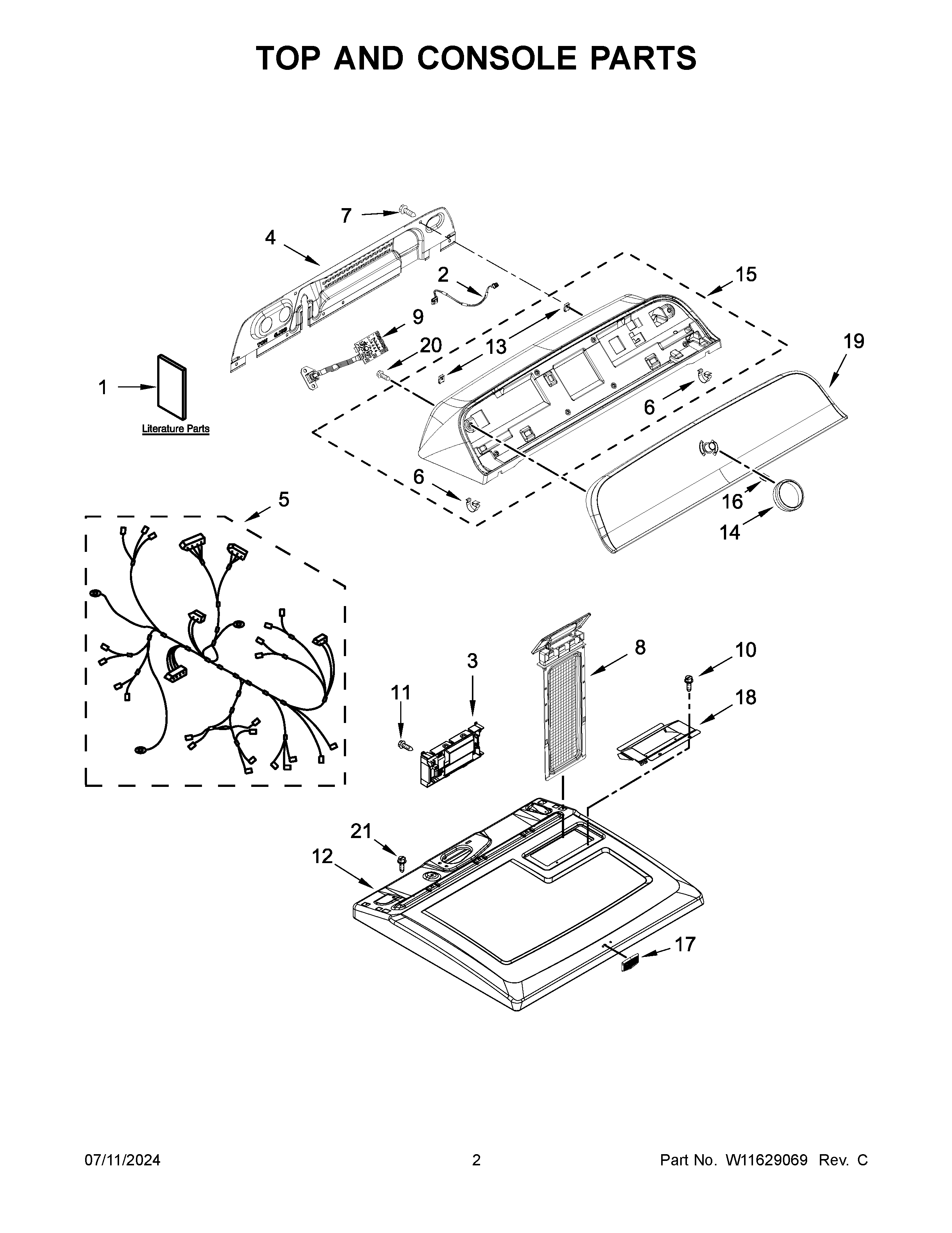 Top and console parts