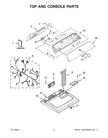 Top and console parts