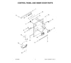 Whirlpool WDT740SALZ2 control panel and inner door parts diagram