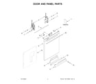 Whirlpool WDTA50SAKB3 door and panel parts diagram