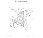 Whirlpool WDTA50SAKB3 tub and frame parts diagram