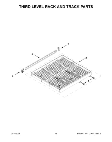 Third level rack and track parts