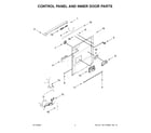 Whirlpool WDT750SAKW3 control panel and inner door parts diagram