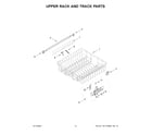 Whirlpool WDT750SAKW3 upper rack and track parts diagram