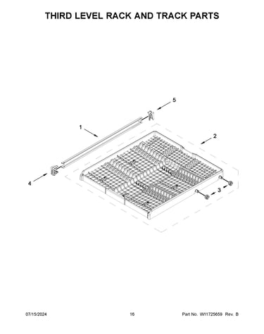 Third level rack and track parts