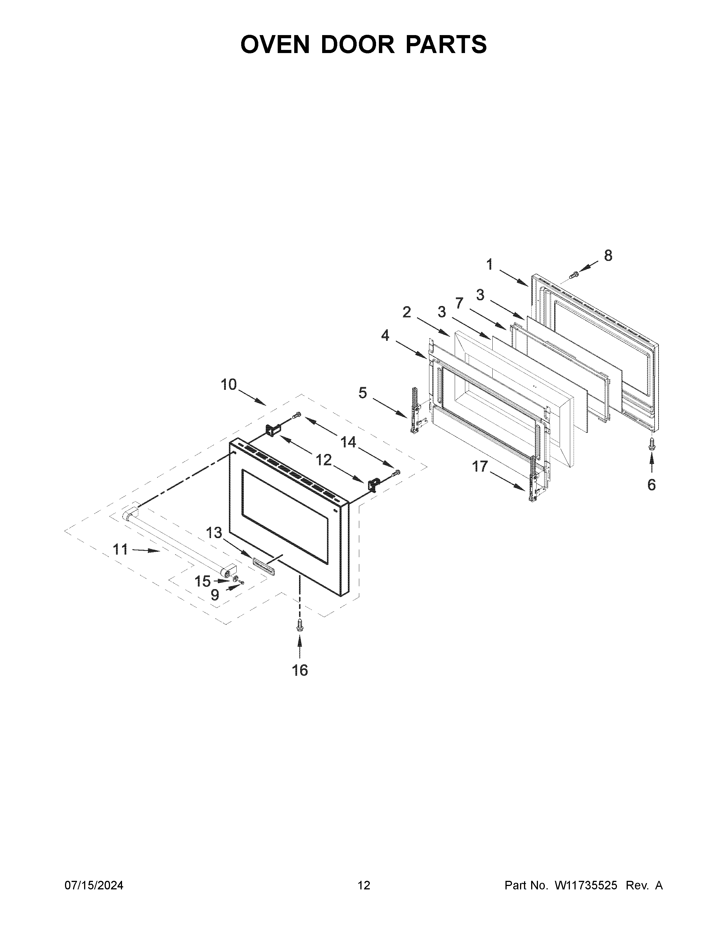 OVEN DOOR PARTS