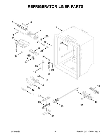 Refrigerator liner parts