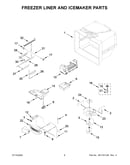 Freezer liner and icemaker parts