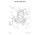 Whirlpool WDTS7024RZ0 tub and frame parts diagram