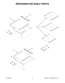 Refrigerator shelf parts