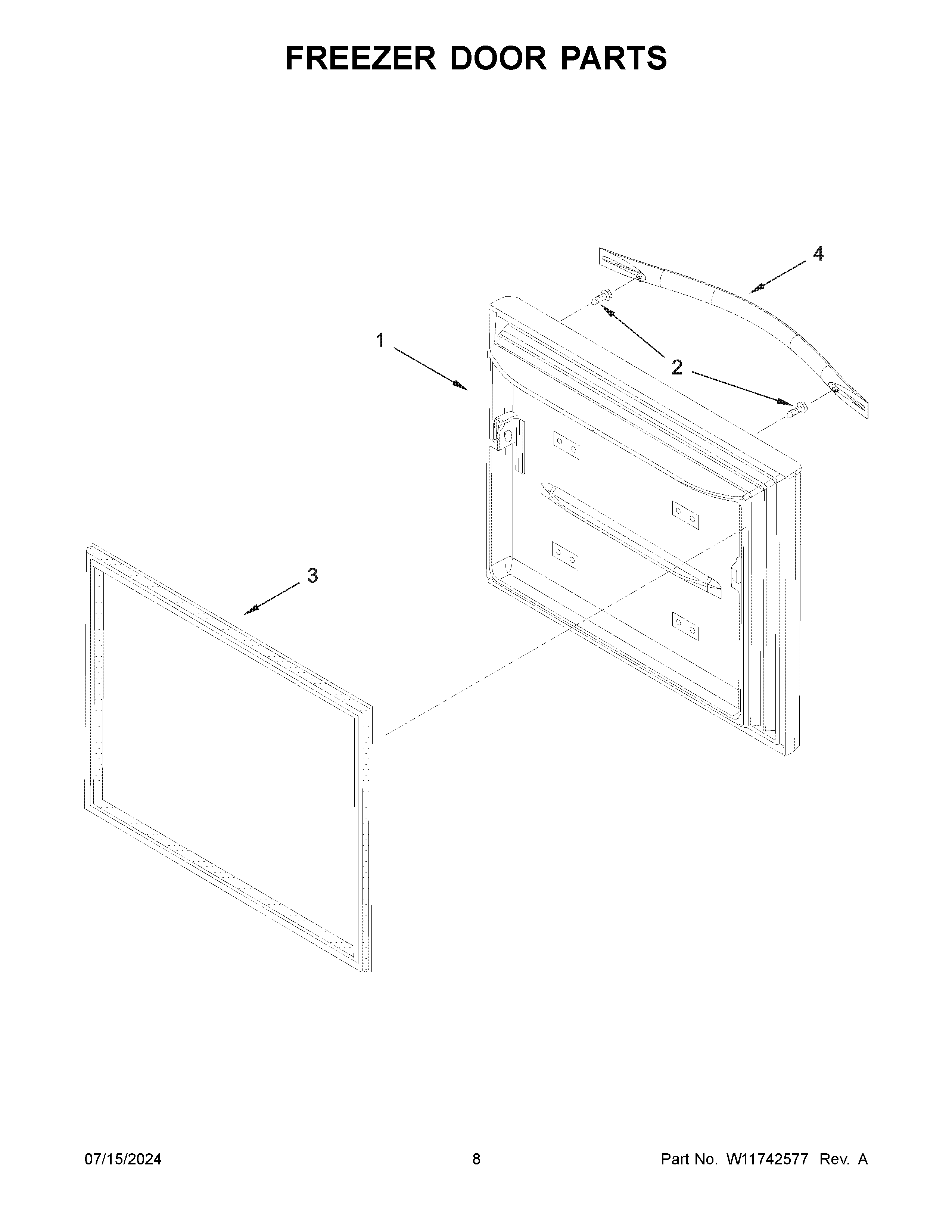 Freezer door parts