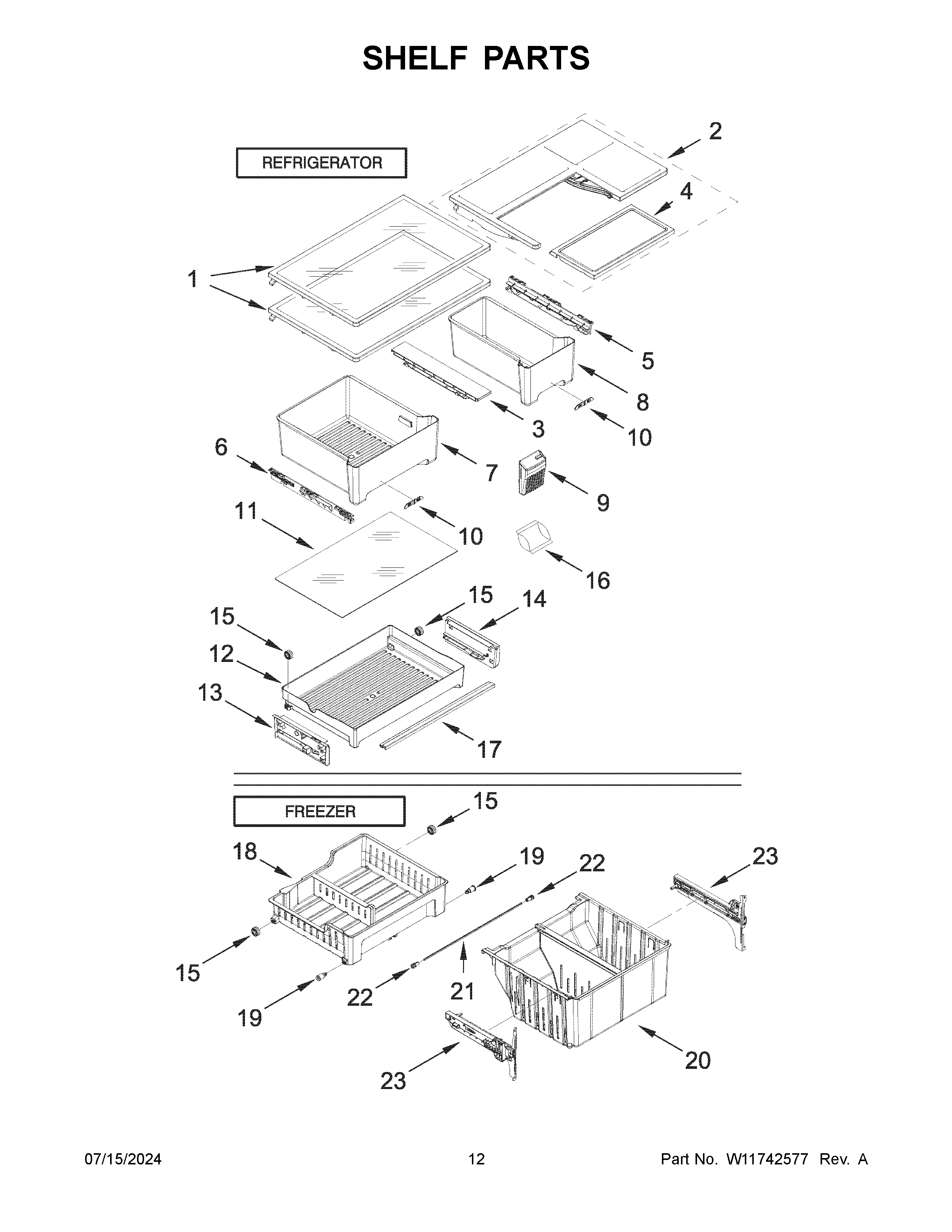 Shelf parts