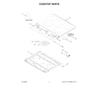 Whirlpool WFES5030RZ0 cooktop parts diagram