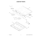 Whirlpool WFES5030RW0 cooktop parts diagram