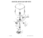 Maytag MVW5430MW2 gearcase, motor and pump parts diagram