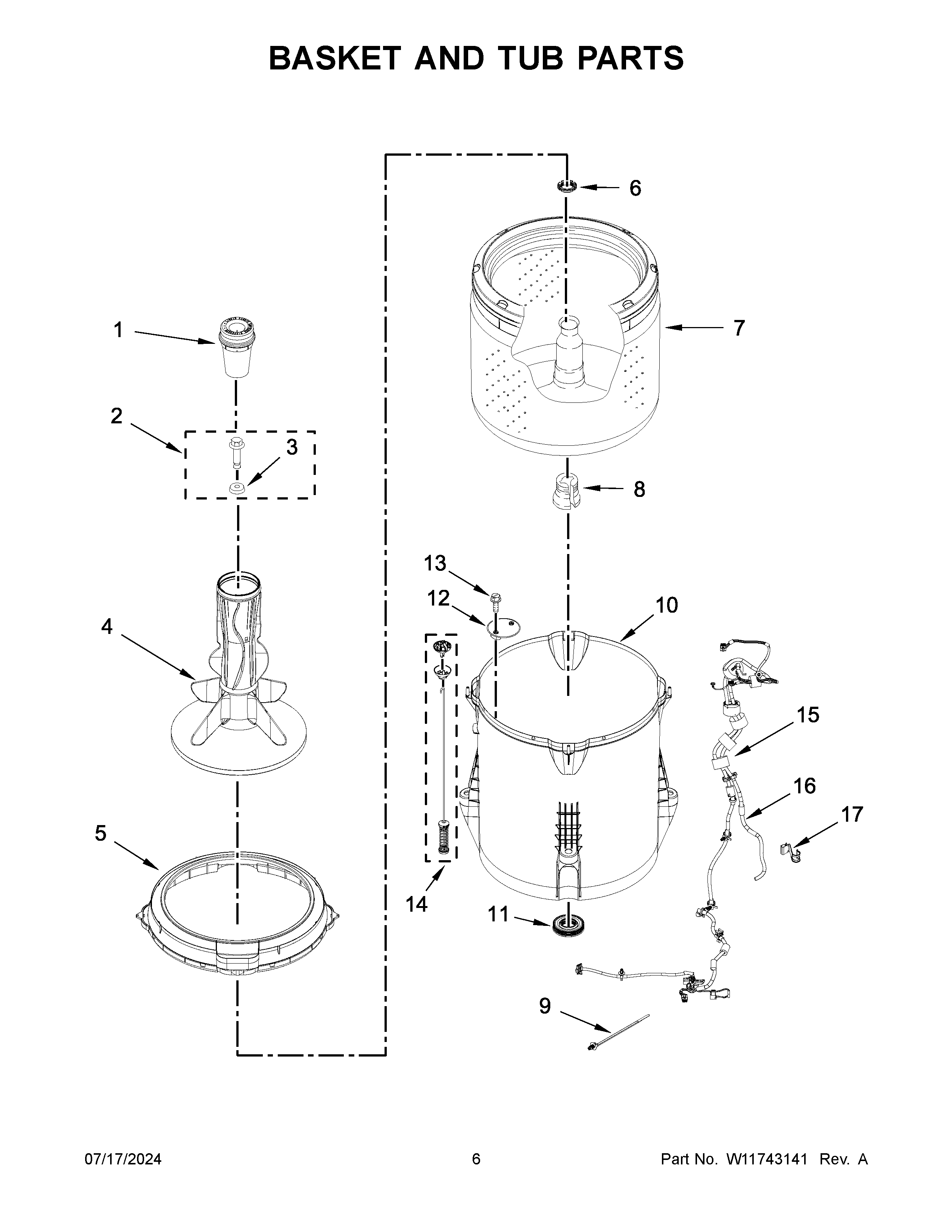 Basket and tub parts