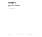 Whirlpool XHPC155RF0 cover sheet diagram