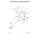 Maytag MDFS3924RB0 control panel and inner door parts diagram