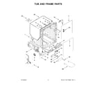 Maytag MDFS3924RW0 tub and frame parts diagram