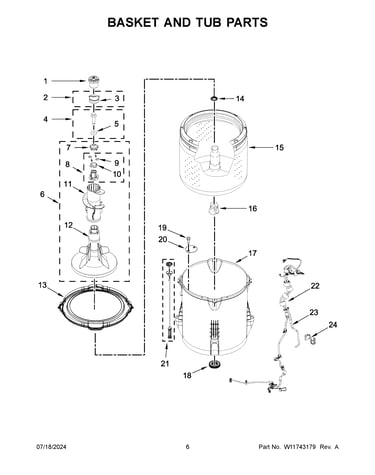 Basket and tub parts