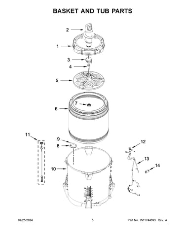 Basket and tub parts