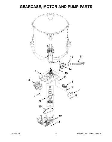 Gearcase, motor and pump parts
