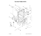 KitchenAid KDTE304RBS0 tub and frame parts diagram