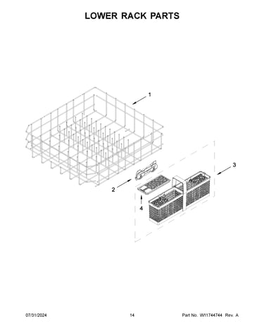 Lower rack parts