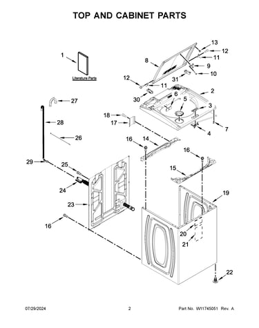 Top and cabinet parts