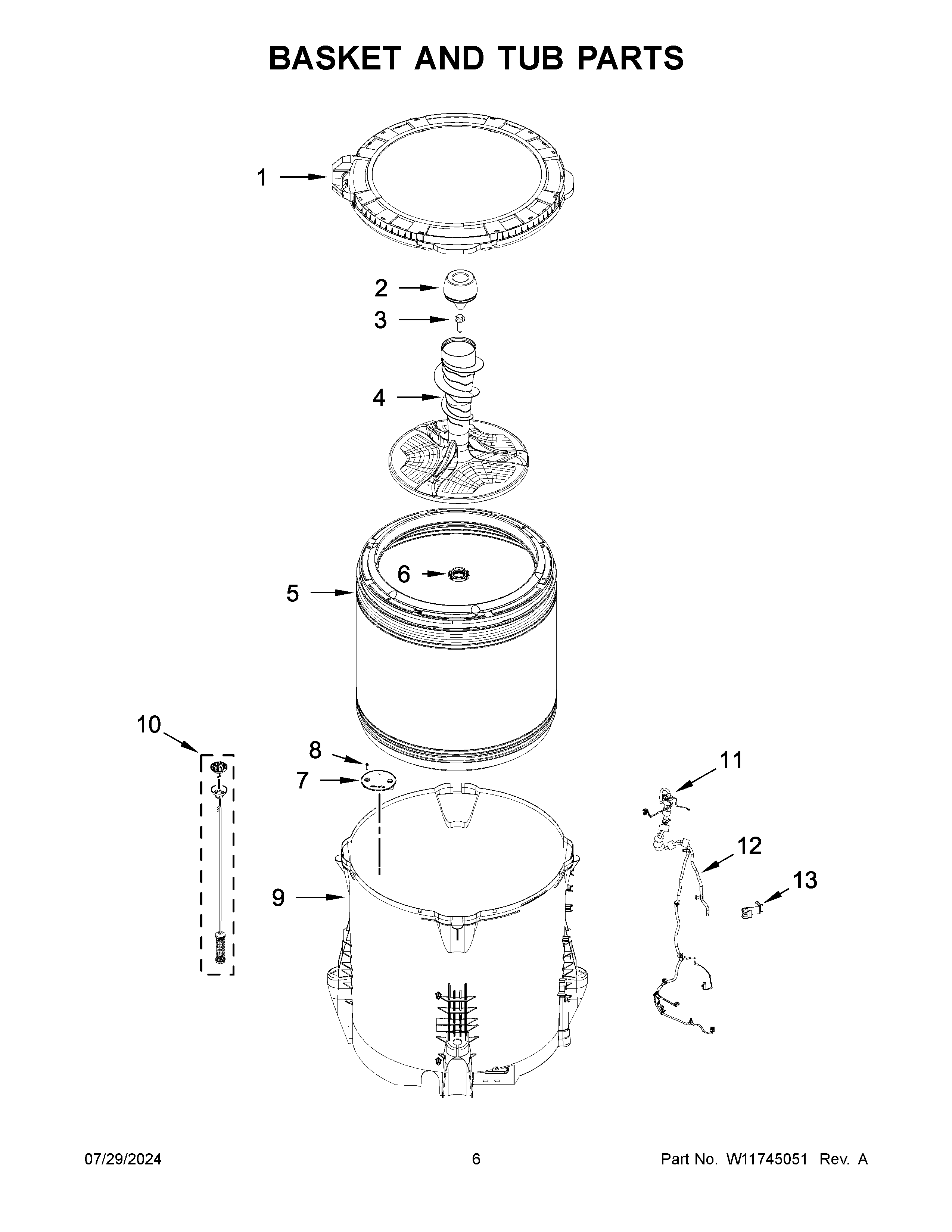 Basket and tub parts