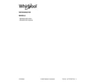 Whirlpool WRF560SFHW05 cover sheet diagram