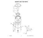 Whirlpool WTW4855HW3 basket and tub parts diagram