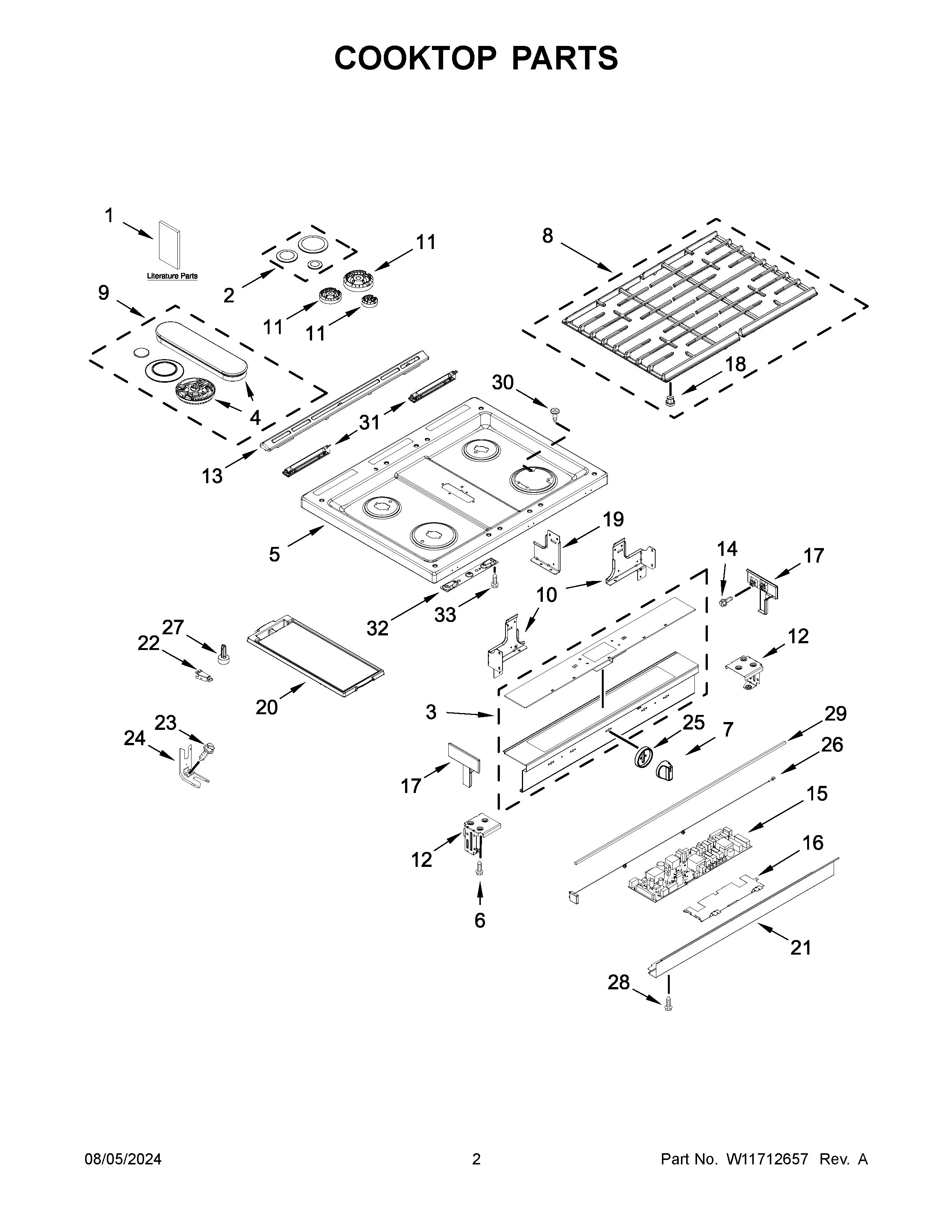 Cooktop parts